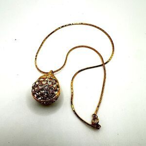 Vintage "Easter egg" orb pendant on a vintage 15” gold tone chain!